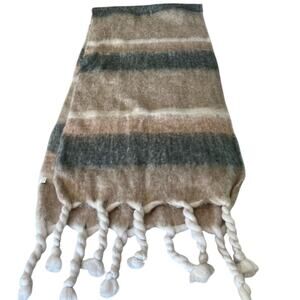 Cozy Soft Striped Blanket Scarf with Fringe